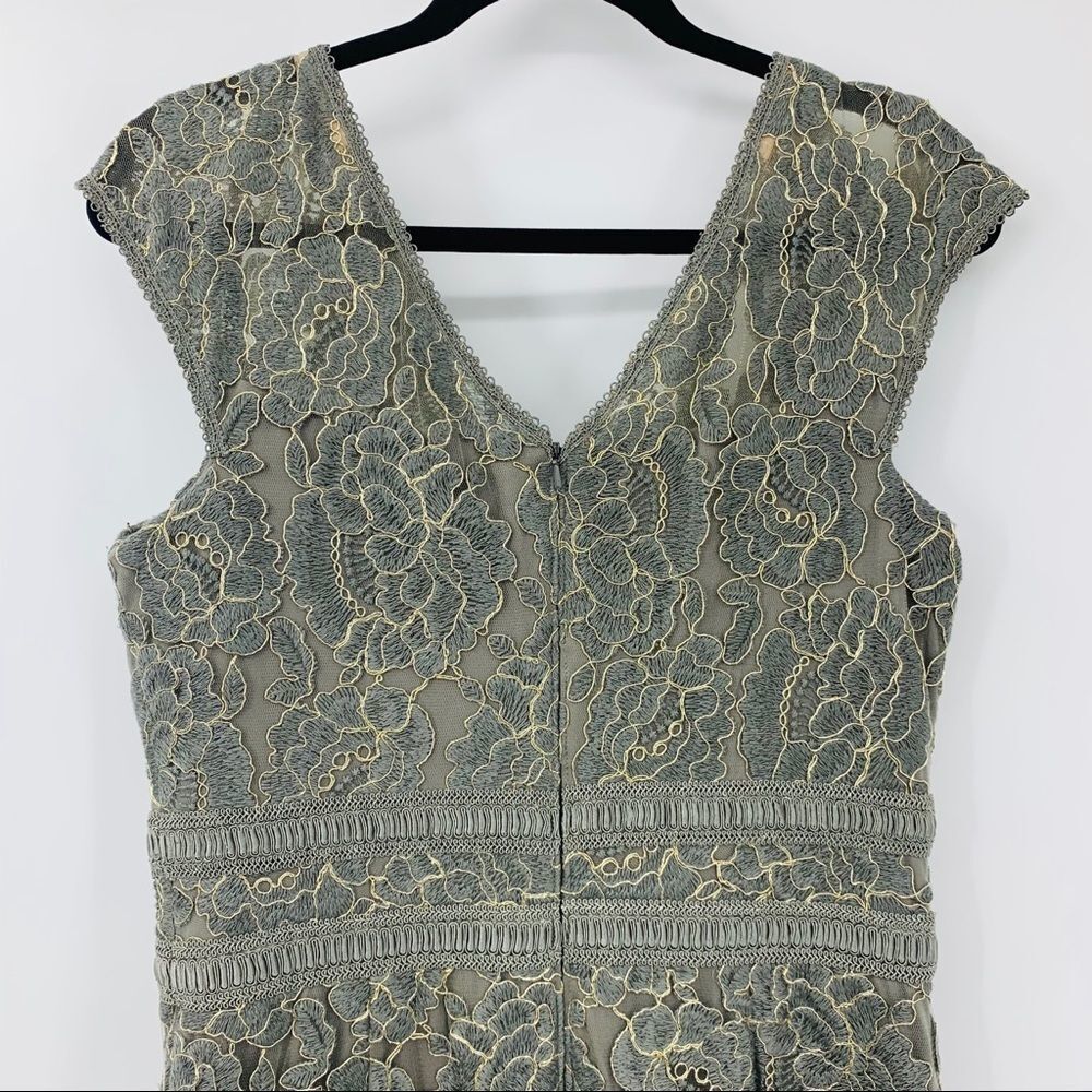 Tadashi Shoji Dress Metallic Lace‎ Sz 10 - Picture 5 of 9